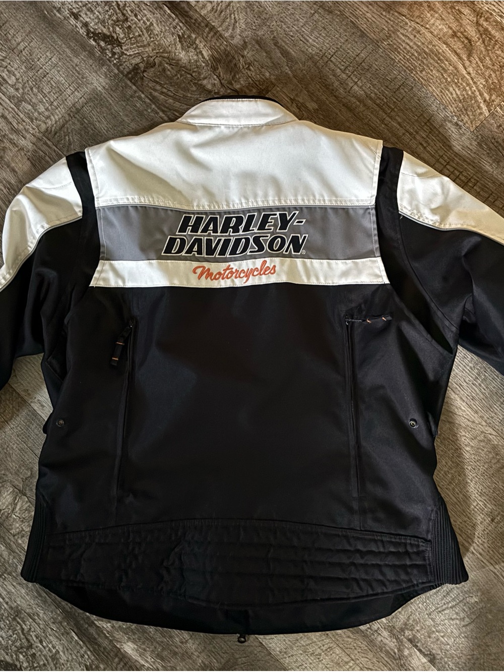 Harley-Davidson Black, White & Gray Motorcycle Field Jacket